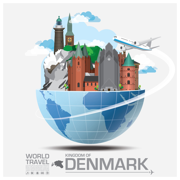 600x600 World Travel Of Denmark Vector Template Free Download