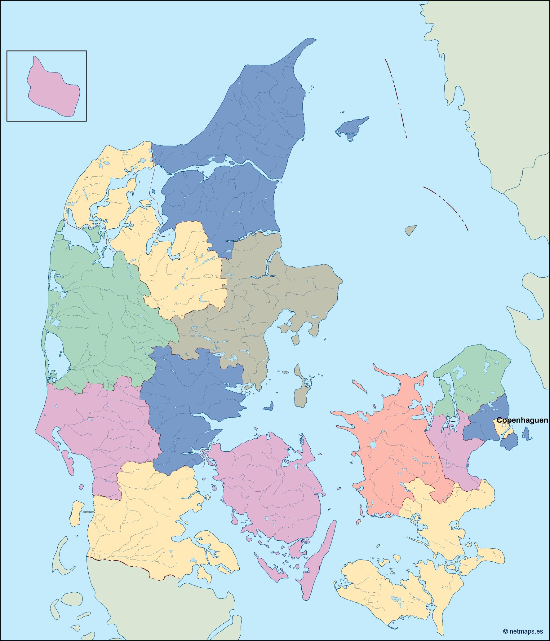 1774x2069 Denmark Vector Map Netmaps Mapas De Y Del Mundo