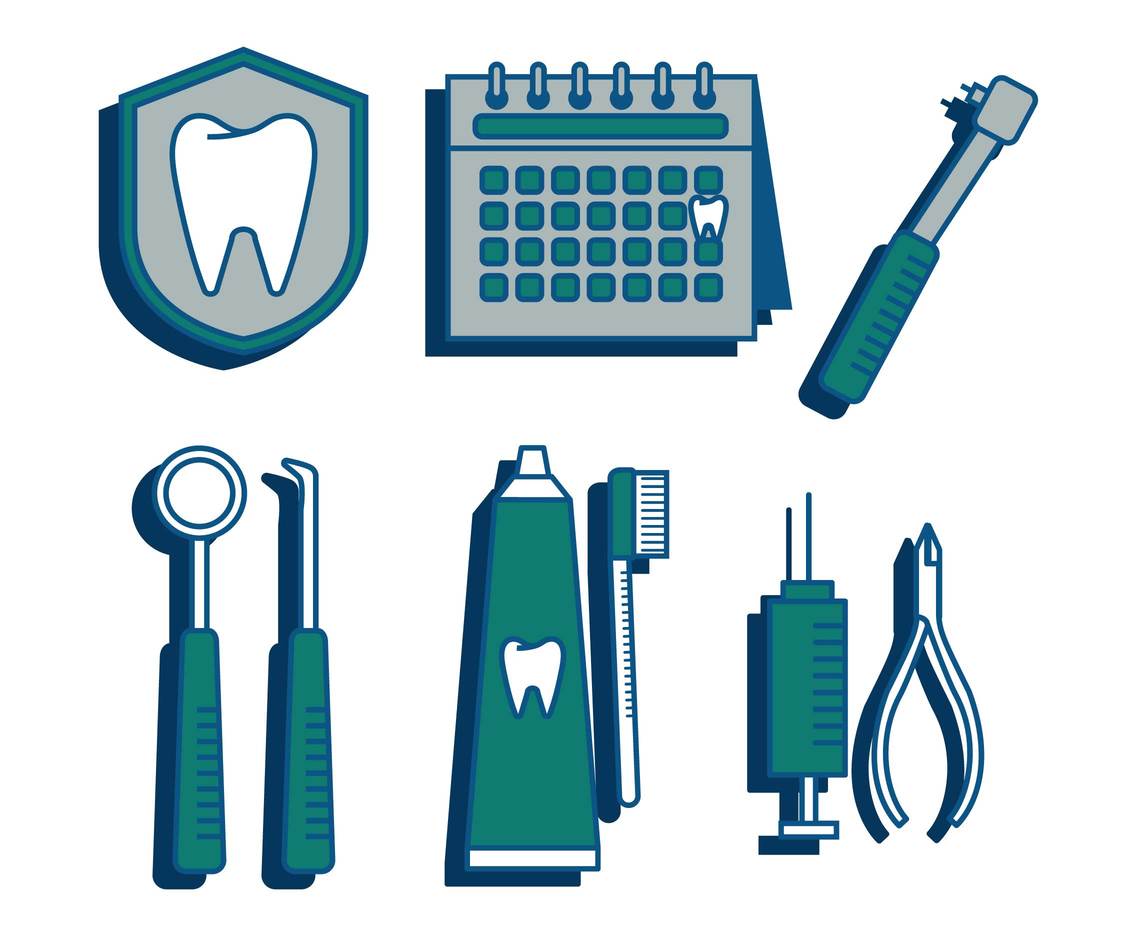 1136x936 Dental Icon Vector Set Vector Art Graphics