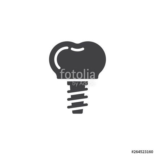 500x500 Dental Implant Vector Icon Filled Flat Sign For Mobile Concept
