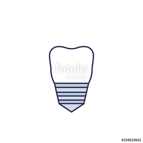500x500 Tooth, Dental Implant Vector On White Stock Image And Royalty