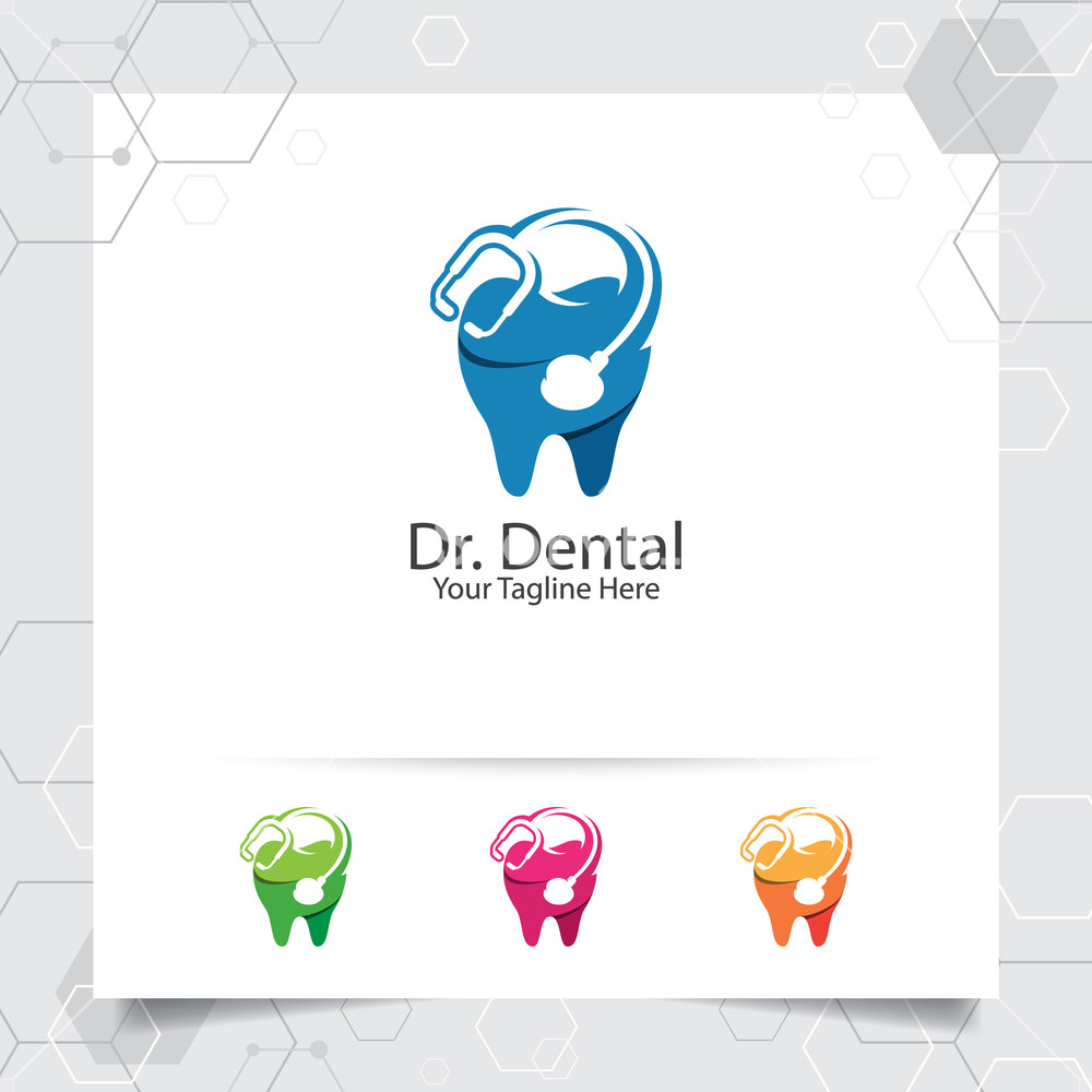 1000x1000 Dental Care Or Dentist Logo Vector Design With Concept