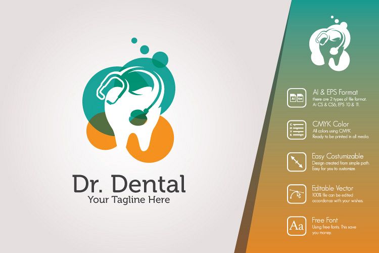 750x500 Dr Dental Logo Template