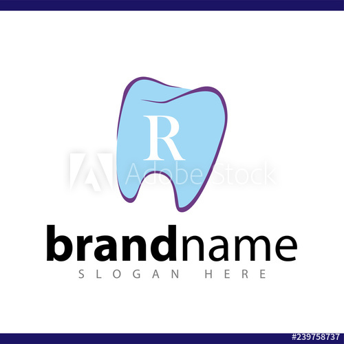 500x500 R Dental Logo Vector Template