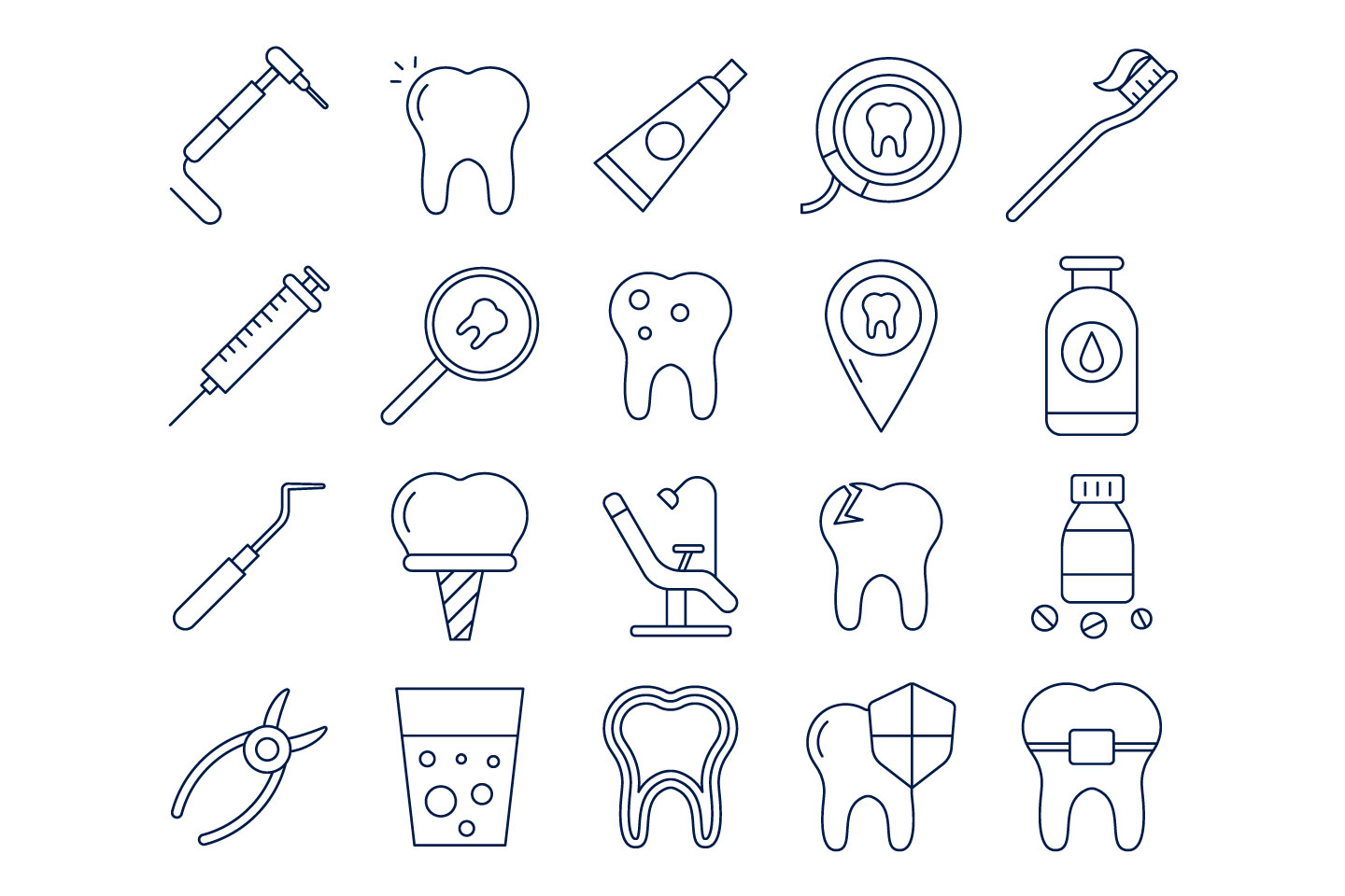 1440x960 Dental Vector Free Icon Set