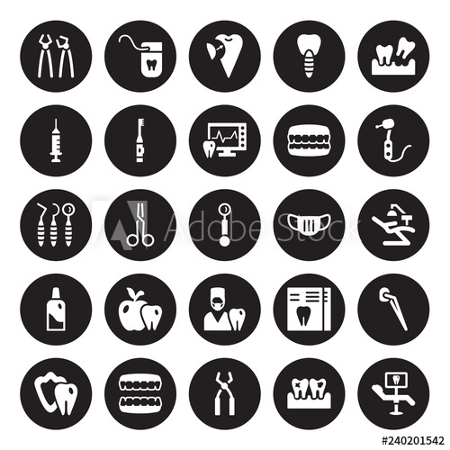 500x500 Vector Icon Set Forceps Of Dentist Tools, Dental Plaque