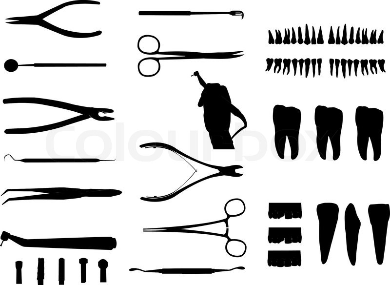 800x584 Vector Silhouettes Of The Dentist Stock Vector Colourbox