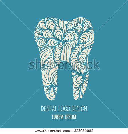 450x470 Dental Logo Design With Floral Doodle Ornament Tooth Symbol