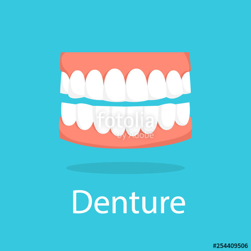500x500 Denture Icon Artificial Jaw With White Teeth Stock Image