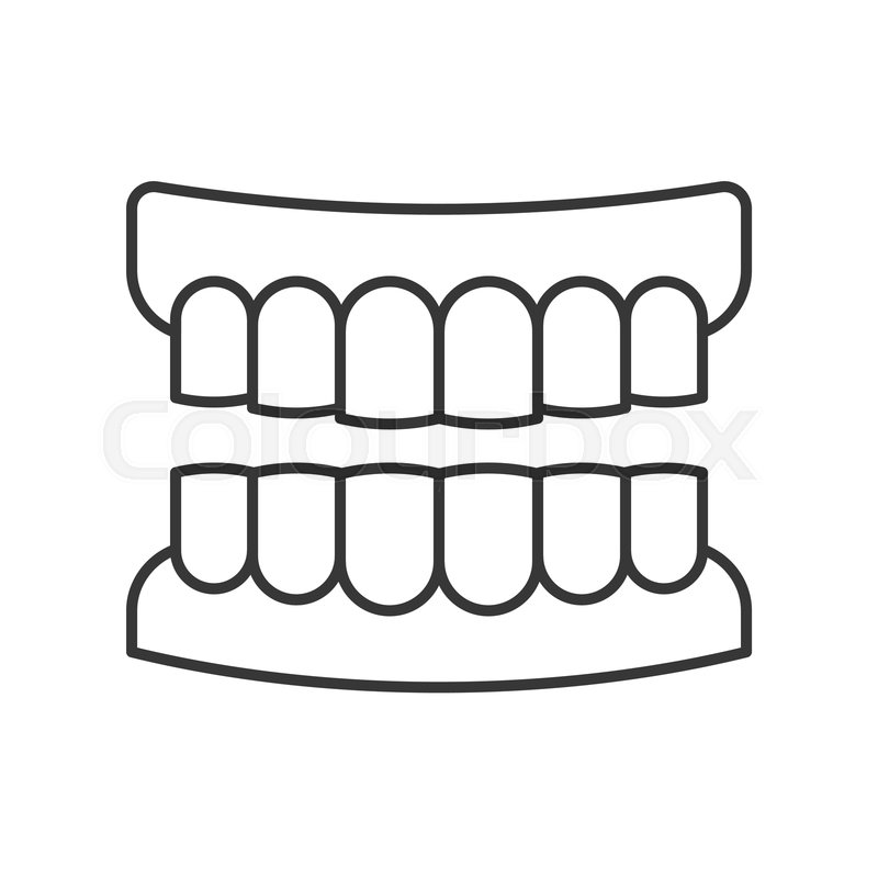 800x800 Denture Outline Icon, Pixel Perfect Stock Vector Colourbox