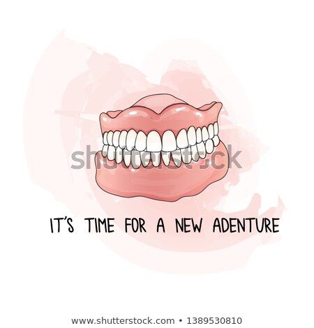 450x470 Human Permanent Acrylic Denture, Vector Illustration False Teeth