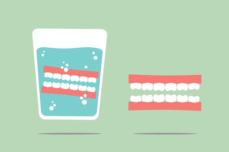 450x299 Dental Cartoon Vector, Denture In Glass Royalty Free Vector Graphics