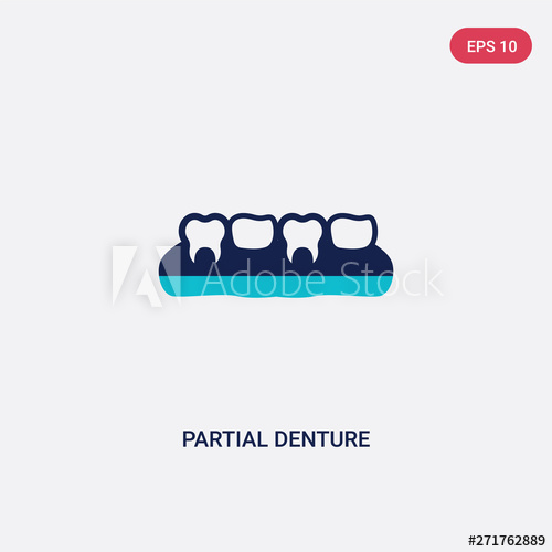 500x500 Two Color Partial Denture Vector Icon From Dentist Concept