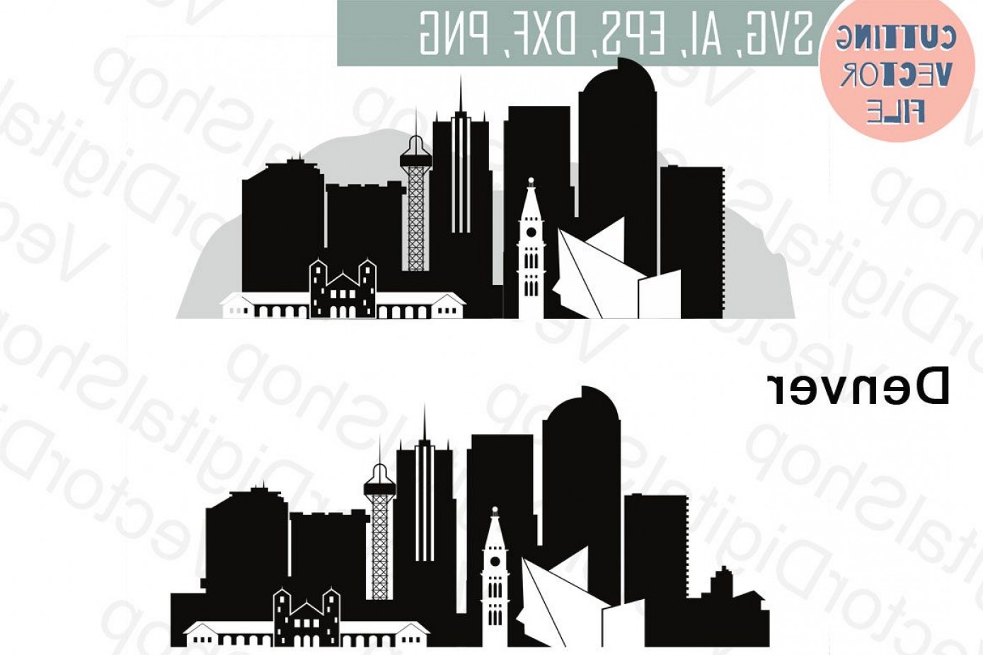 1389x926 Denver Vector Colorado Skyline Usa City Png Dwg Cdr