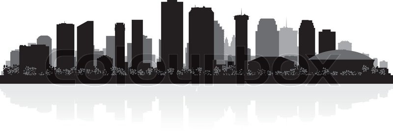 800x273 New Orleans Usa City Skyline Stock Vector Colourbox
