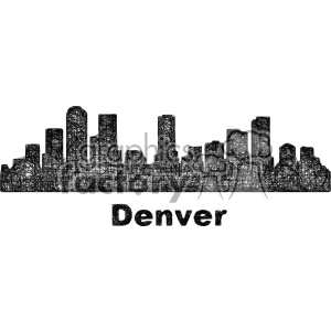 300x300 Black And White City Skyline Vector Clipart Usa Denver Royalty