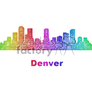300x300 City Skyline Vector Clipart Usa Denver Royalty Free Gif