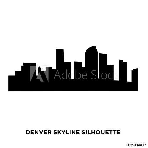 500x500 Denver Skyline Silhouette On White Background