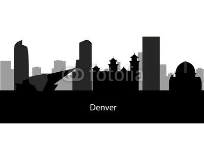 400x291 Denver City Skyline Silhouette Background Vector Illustration