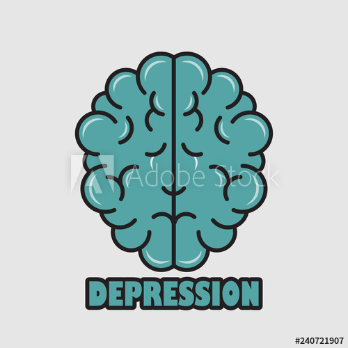 500x500 Icon Of Crying Character Brain Creative Concept Of Depression