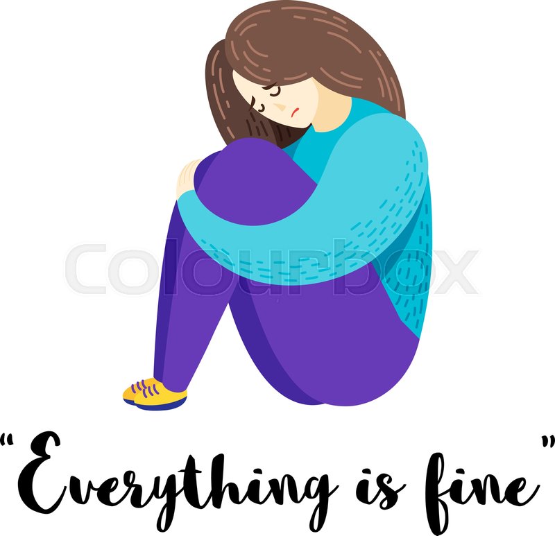800x773 Vector Illustration Of Depression Sad Stock Vector Colourbox