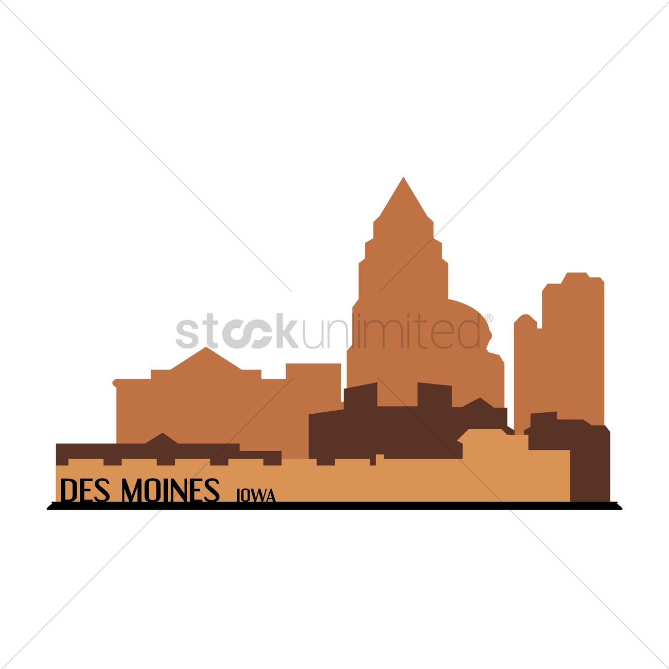 1300x1300 Des Moines Iowa Vector Image