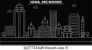 300x164 Free Des Moines Skyline Art Prints And Wall Artwork Freeart
