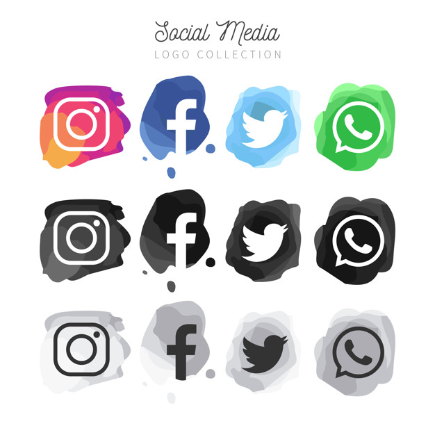 626x626 De Logotipos Modernos De Redes Sociales De Acuarela