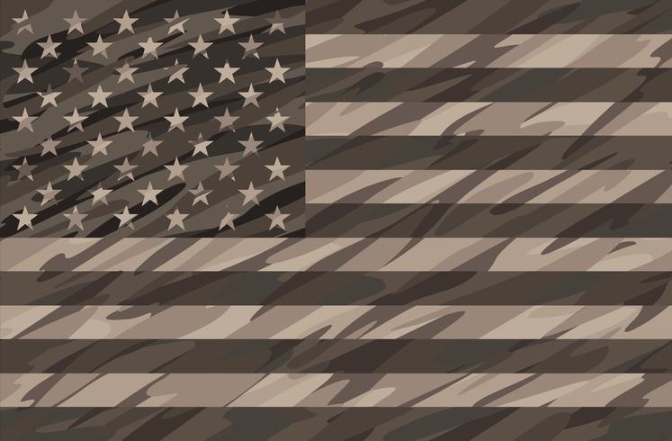 747x490 Patriotic Desert Tan Camo Usa Flag Vector Illustration