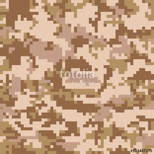 500x500 Seamless Digital Desert Camouflage Pattern Vector Stock Image