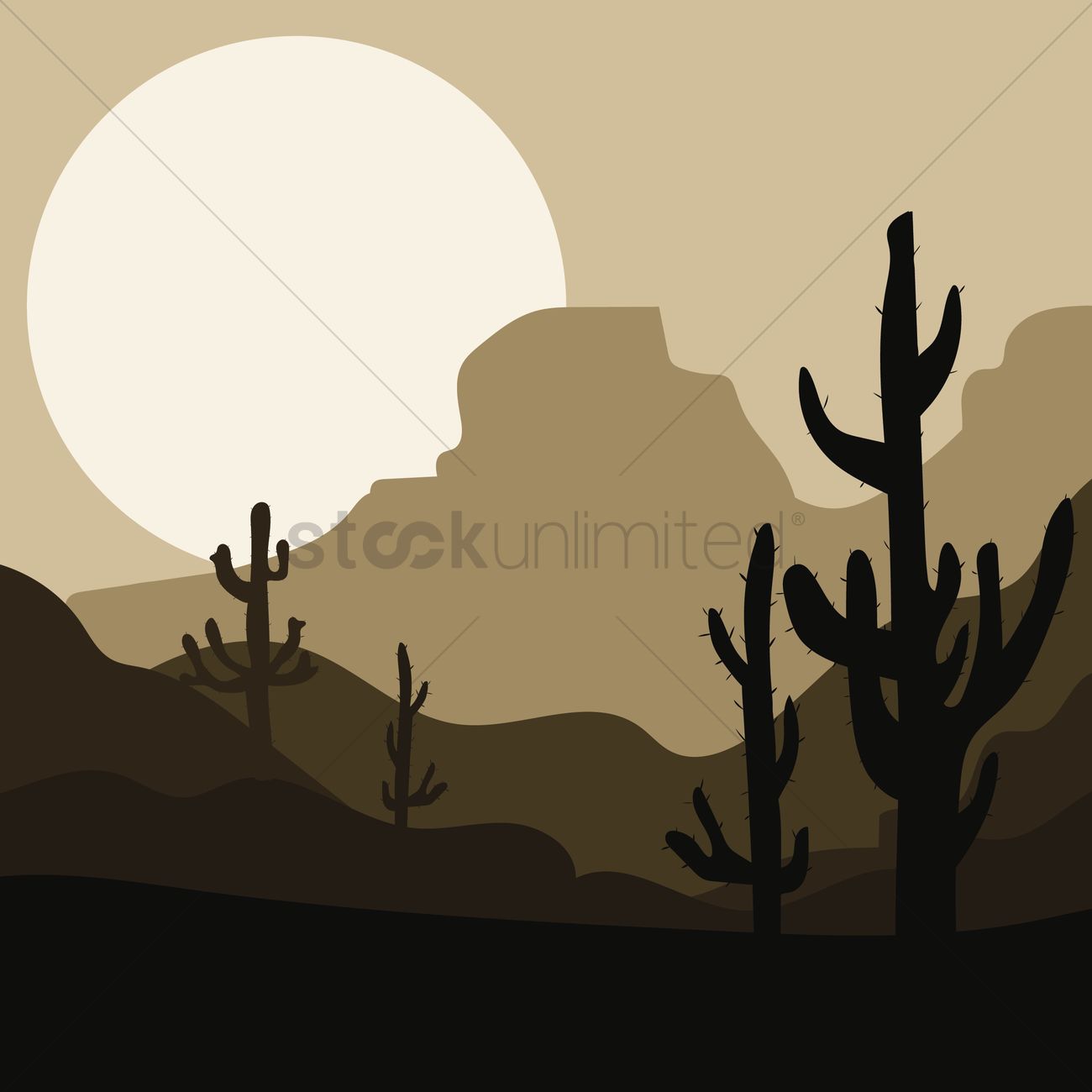 1300x1300 Desert Landscape Vector Image