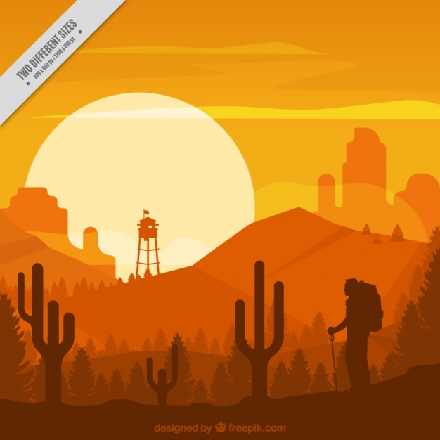 626x626 Desert Landscape In Orange Tones Vector Free Download