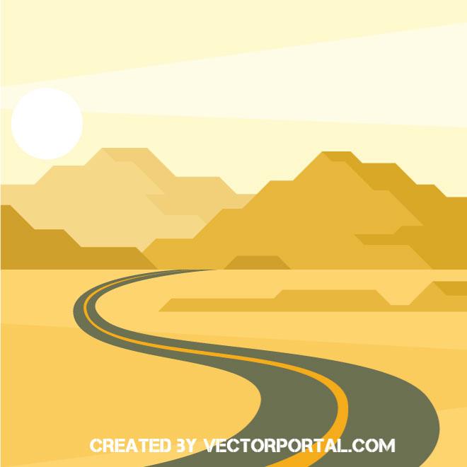 660x660 Desert Landscape Vector Image