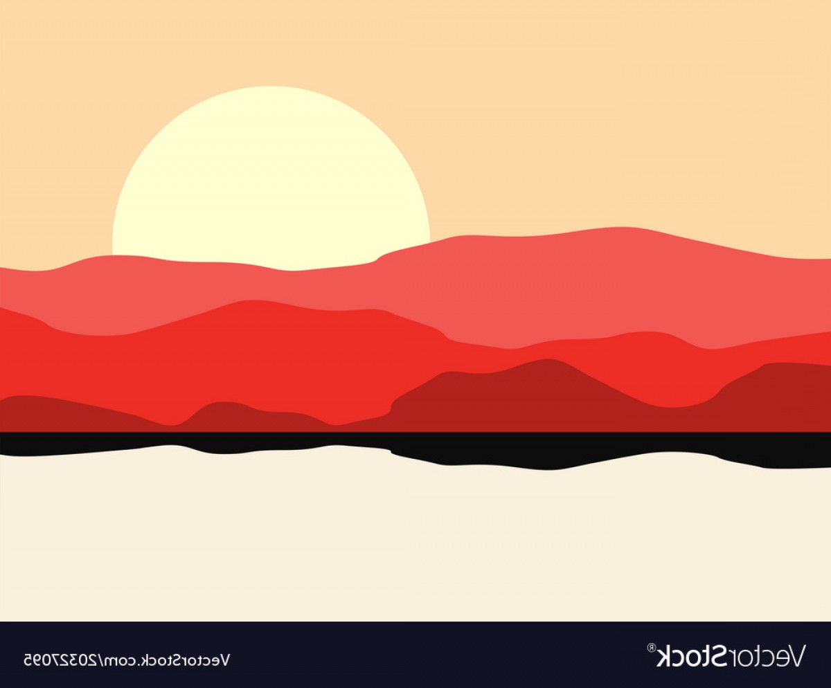 1200x994 Hot Desert Landscape With A Mountain Silhouette Vector Savoyuptown