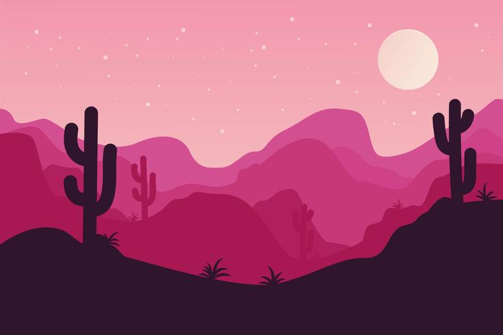 735x490 Desert Landscape Vector Stock Images