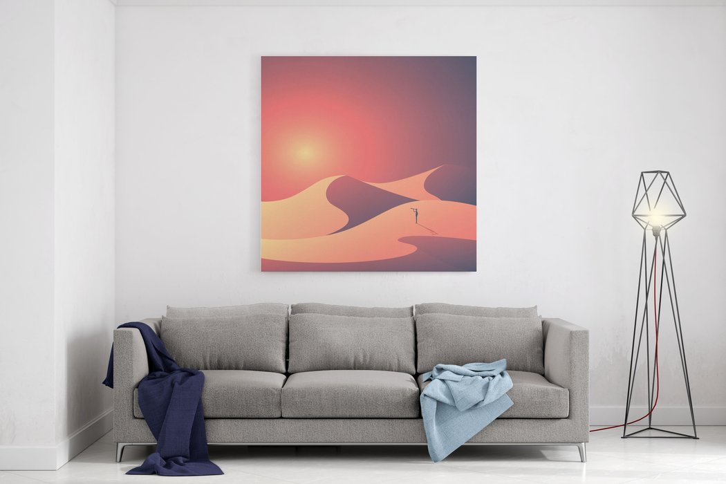 1050x700 Desert Landscape Vector Background Natural Sand Dunes In Sunset