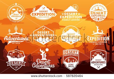 Set Of Vector Desert And Outdoor Adventures Logo On Desert 450x312 Set Of Vector Desert And Outdoor Adventures Logo On Desert