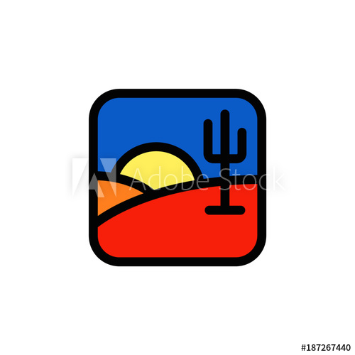 Desert Environment App Icon Logo Vector 500x500 Desert Environment App Icon Logo Vector