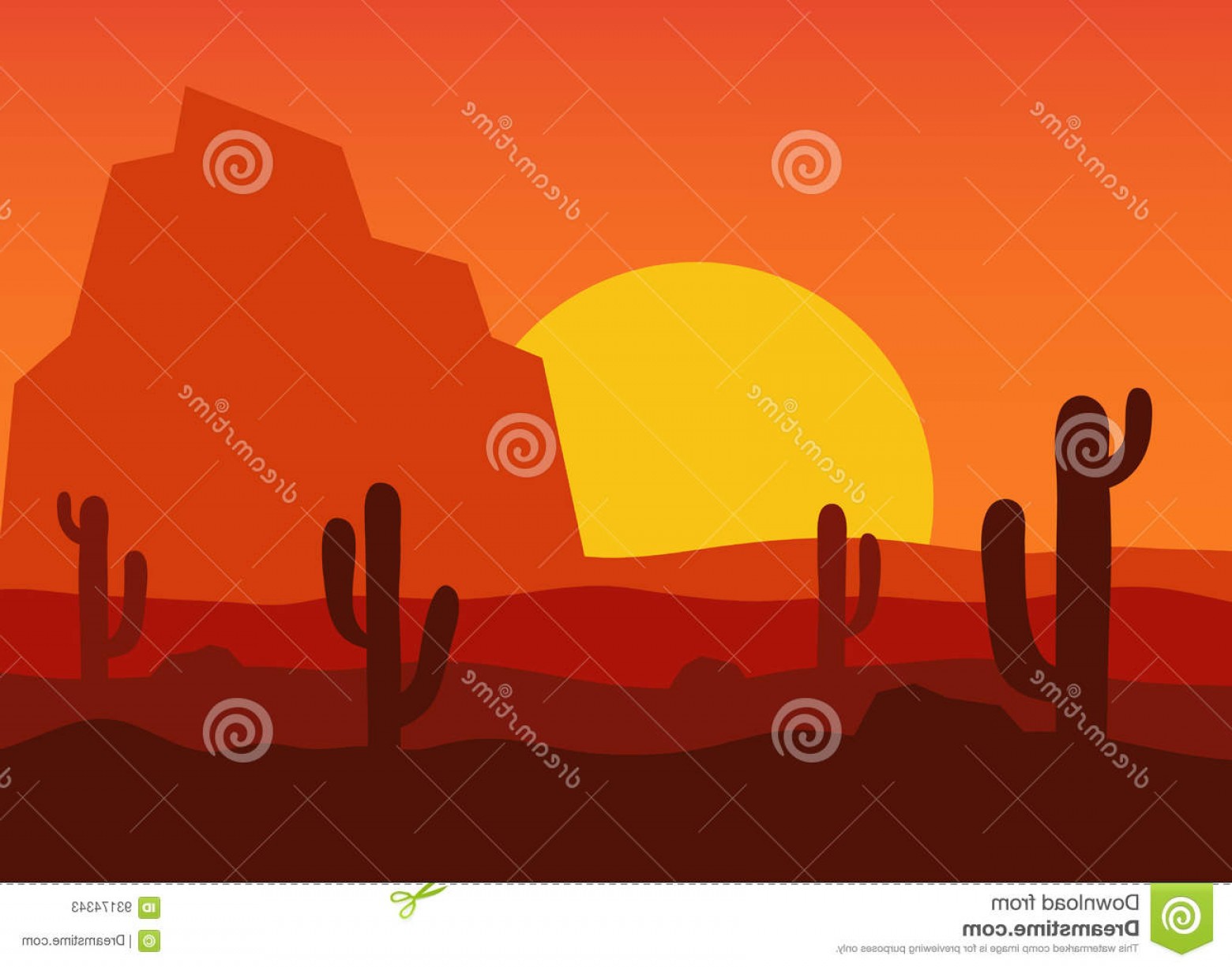 Stock Illustration Western Desert Landscape Sunset Vector 1560x1225 Stock Illustration Western Desert Landscape Sunset Vector