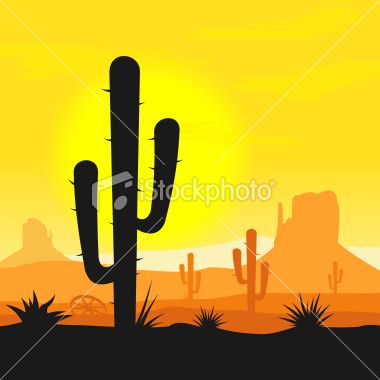 Sunset In Mexican Desert With Cactus Plants Silhouette Vector 380x380 Sunset In Mexican Desert With Cactus Plants Silhouette Vector