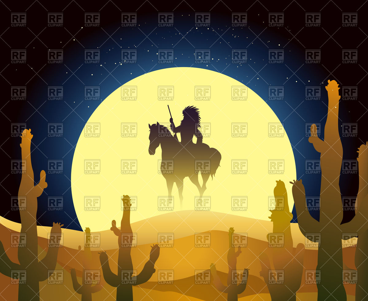 Native American Ride Horse Against Full Moon In Desert Vector 1200x982 Native American Ride Horse Against Full Moon In Desert Vector