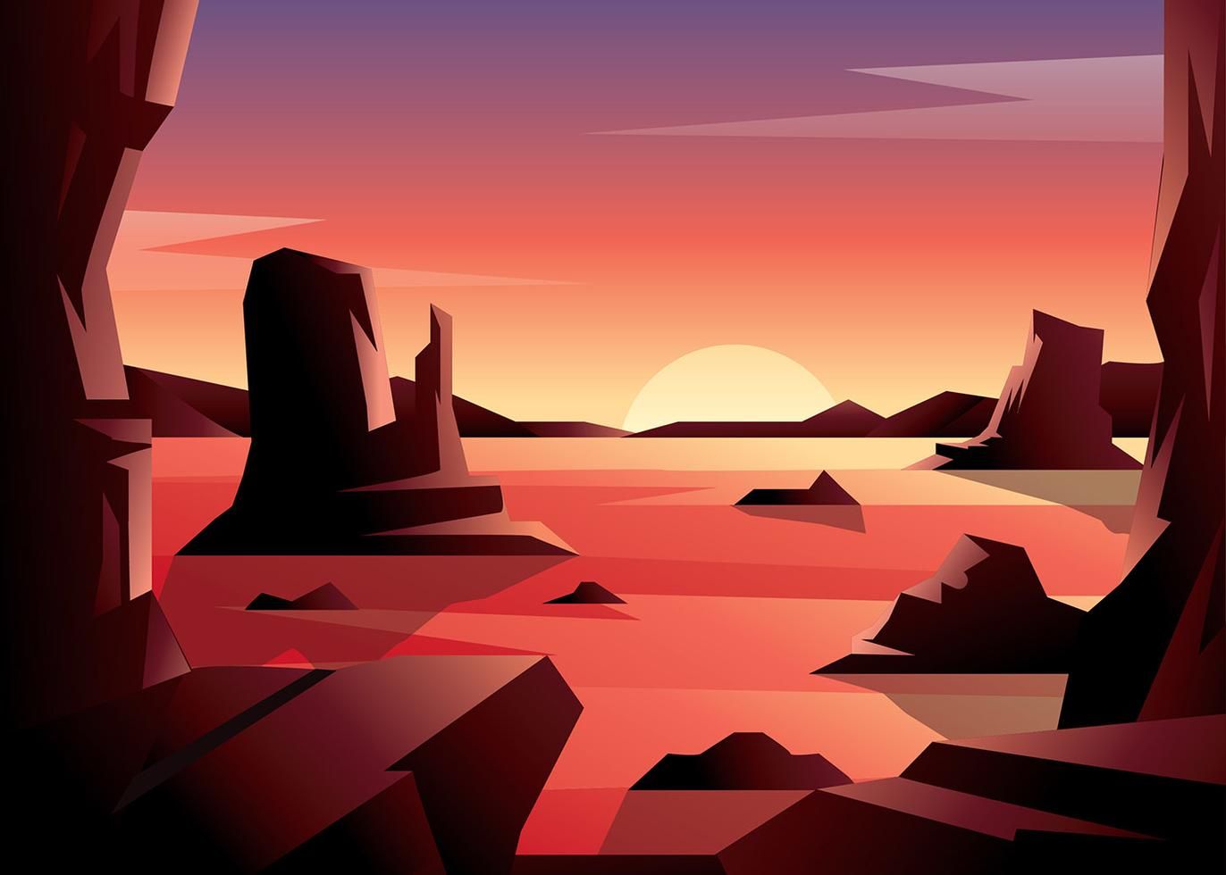 Sunset Desert Vector Wall Art In Desert Sunset, Deserts 1372x980 Sunset Desert Vector Wall Art In Desert Sunset, Deserts