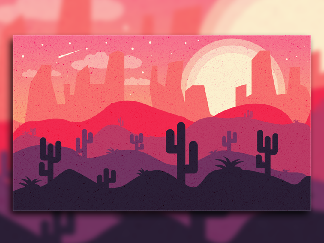 Flat Desert Illustration 1080x810 Flat Desert Illustration