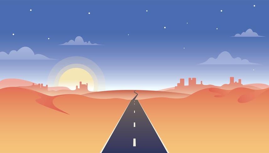 Highway Road Through The Desert Illustration 858x490 Highway Road Through The Desert Illustration