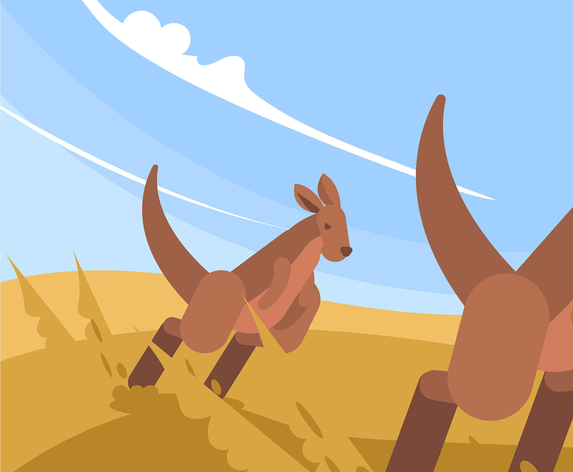 Kangaroo In Desert Vector Vector Art Graphics 1136x936 Kangaroo In Desert Vector Vector Art Graphics