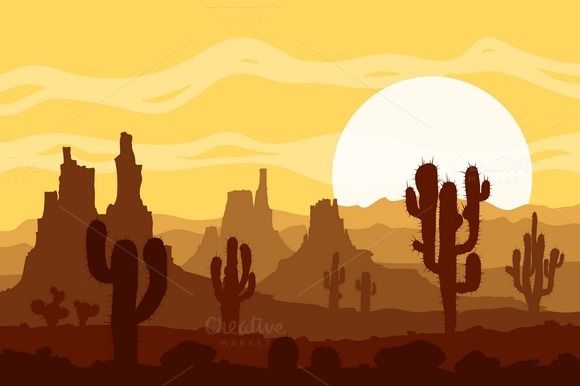 Sunset In Stone Desert Vector Set 580x386 Sunset In Stone Desert Vector Set
