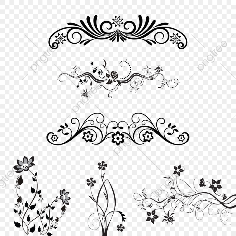 800x800 Floral Ornamental Design Elements Vector Png, Floral, Ornamental