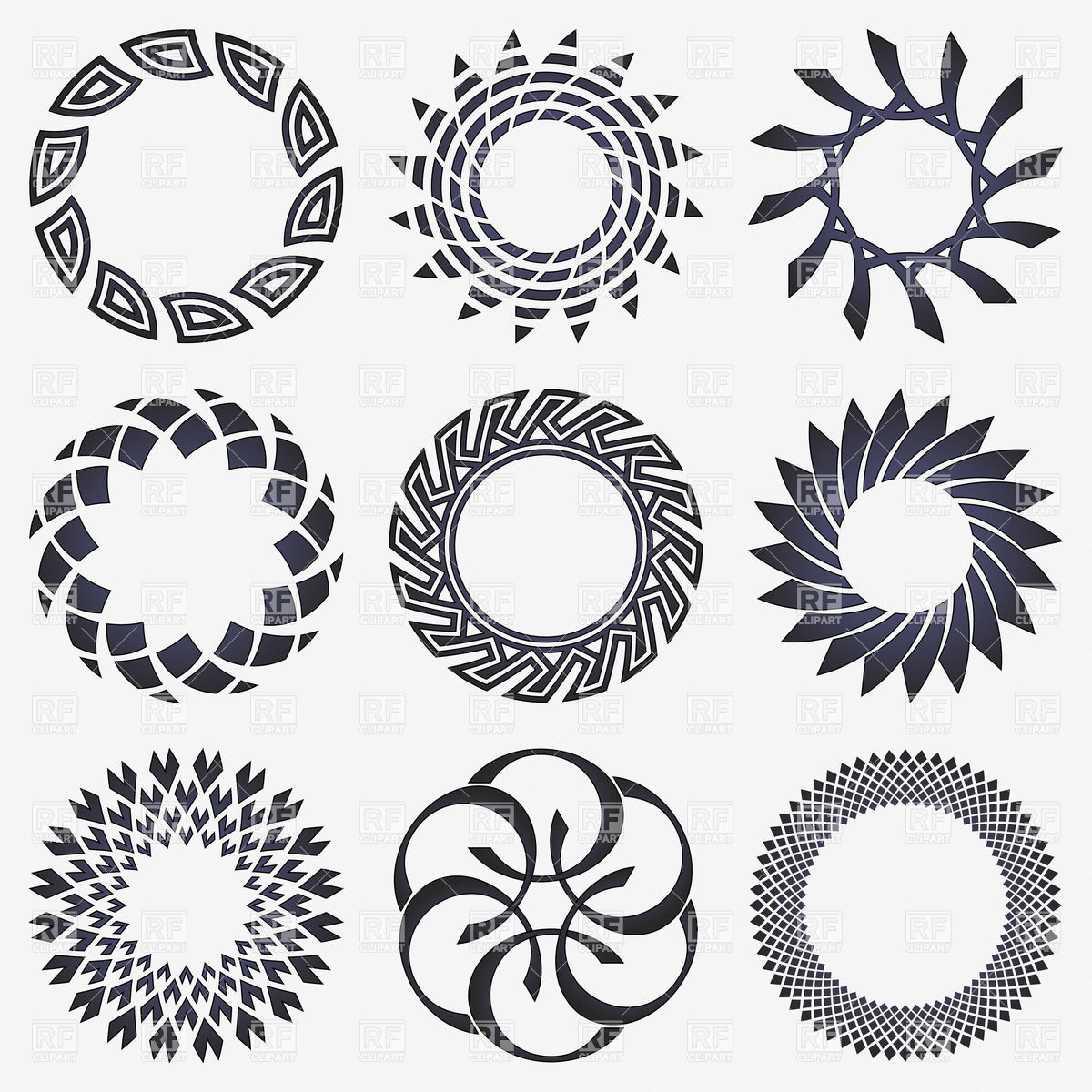 1200x1200 Round Twisted Design Elements Vector Image Of Design Elements