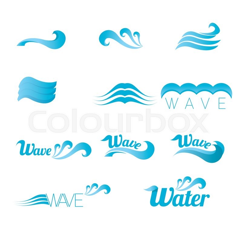 800x800 Blue Wave Logo Design Elements Vector Stock Vector Colourbox