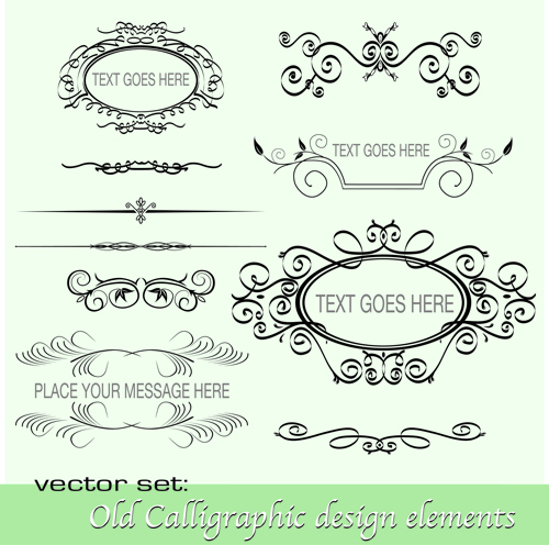 500x496 Old Calligraphic Design Elements Vector Set Free Download